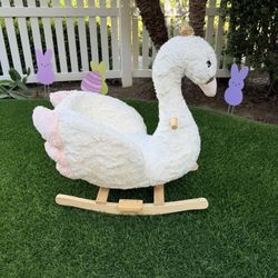 White Swan Plush Rocker 