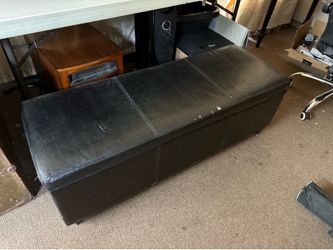 Black Storage Ottoman Bench – $30