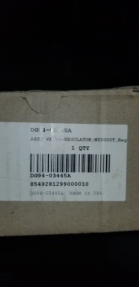 Samsung Range Valve Regulator ; Nx9000T  