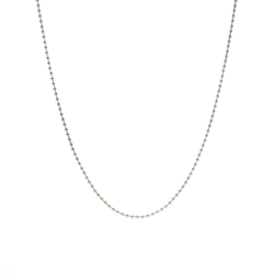 14K White Gold 17" Beaded Chain