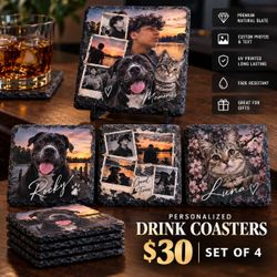 Custom Slate Coasters Personalized