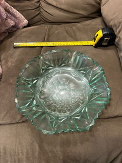 Vintage Federal Glass Serving Bowl, Green