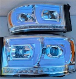 06-08 Dodge Ram LED DRL Projector Headlights Luces Calaveras Micas Faros Focos Faroles Headlamps