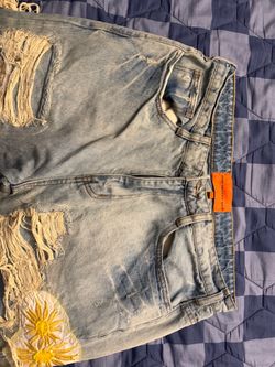 Who Decides War Yellow Sun Patch Distressed Jeans