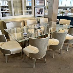 Aico Michael AMINI(High-End) Rectangular Glass Top Dining Table