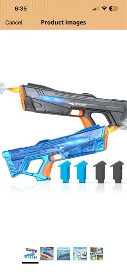 Brand New Electric Water Guns for Adults and Kids, 2-Pack Water Blaster for Outdoor Pool Toys, IPX6 Waterproof Squirt Gun, Comes with 4 Batteries, Sum