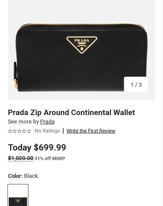 Prada Zip Wallet New Open In Box