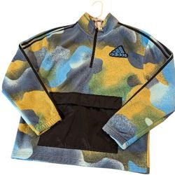 Adidas Boys 1/4 Zip Pullover Cozy Fleece Jacket, Size XL