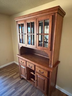 Wood Hutch with Wine Storage