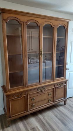 China cabinet pecan finish.