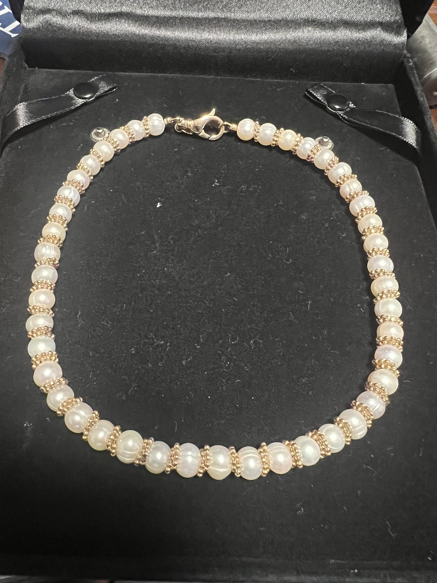 Antique Pearls Italian Bronze Clasp