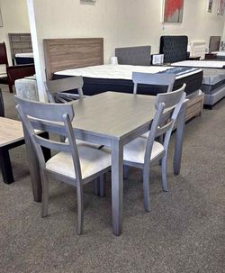 5pc gray wooden table set new