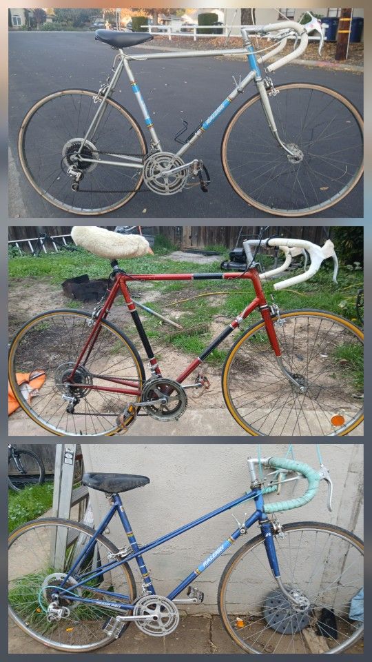 3 Vintage Raleigh Grand Prix's 2/58 Cms & 1/56cm Concord