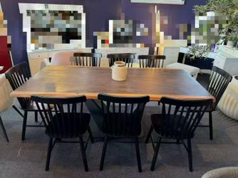 9-Piece Solid Wood Dining Set，$750