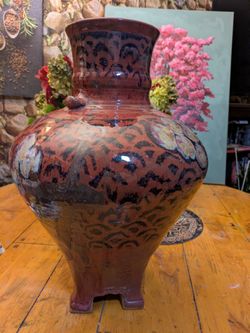 Antique ceramic vase signed