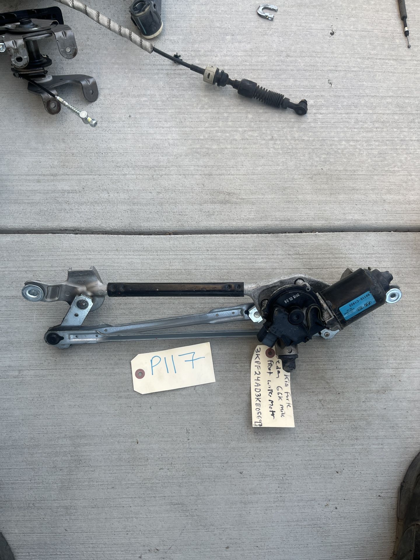 2019 To 2024 Kia Forte Front Windshield Wiper Motor 