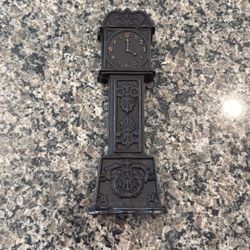 1960s Cast Iron Clock Piggy Bank