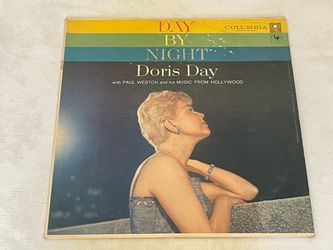 Original 1957 Columbia Records vinyl LP album titled Day by Night by Doris Day.