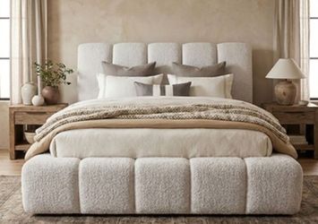 Brand New White Contemporary Style Queen Bed Frame (Available In Eastern King)