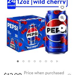 24 Pack Of Cherry Pepsi Cans