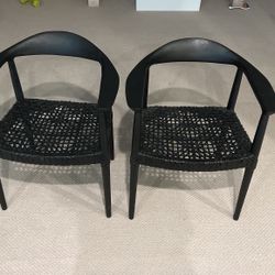 Black Wooden Arm Chairs