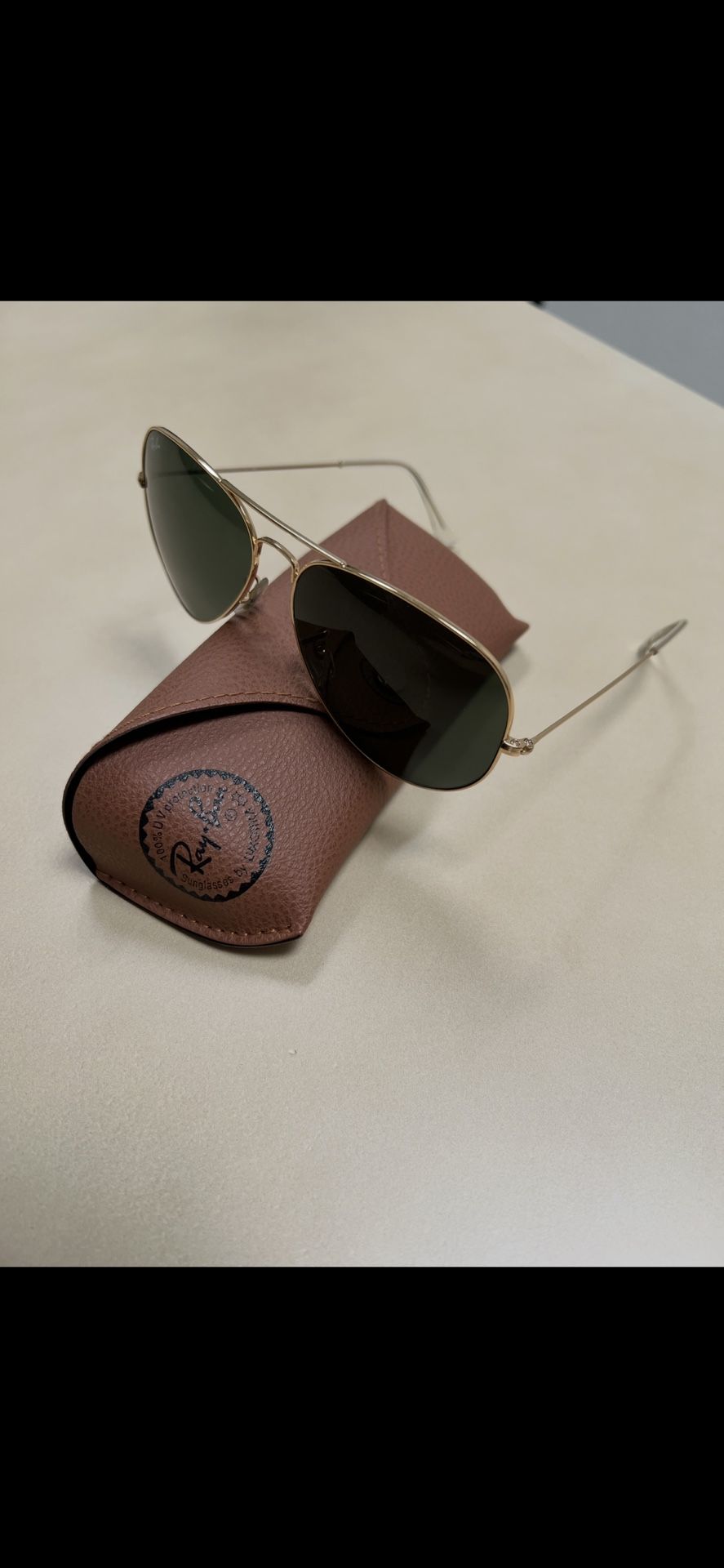 Gold Frame/Green Lens Ray Ban Aviators