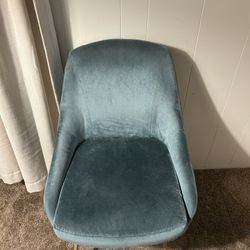 Velvet Blue Desk Chair 