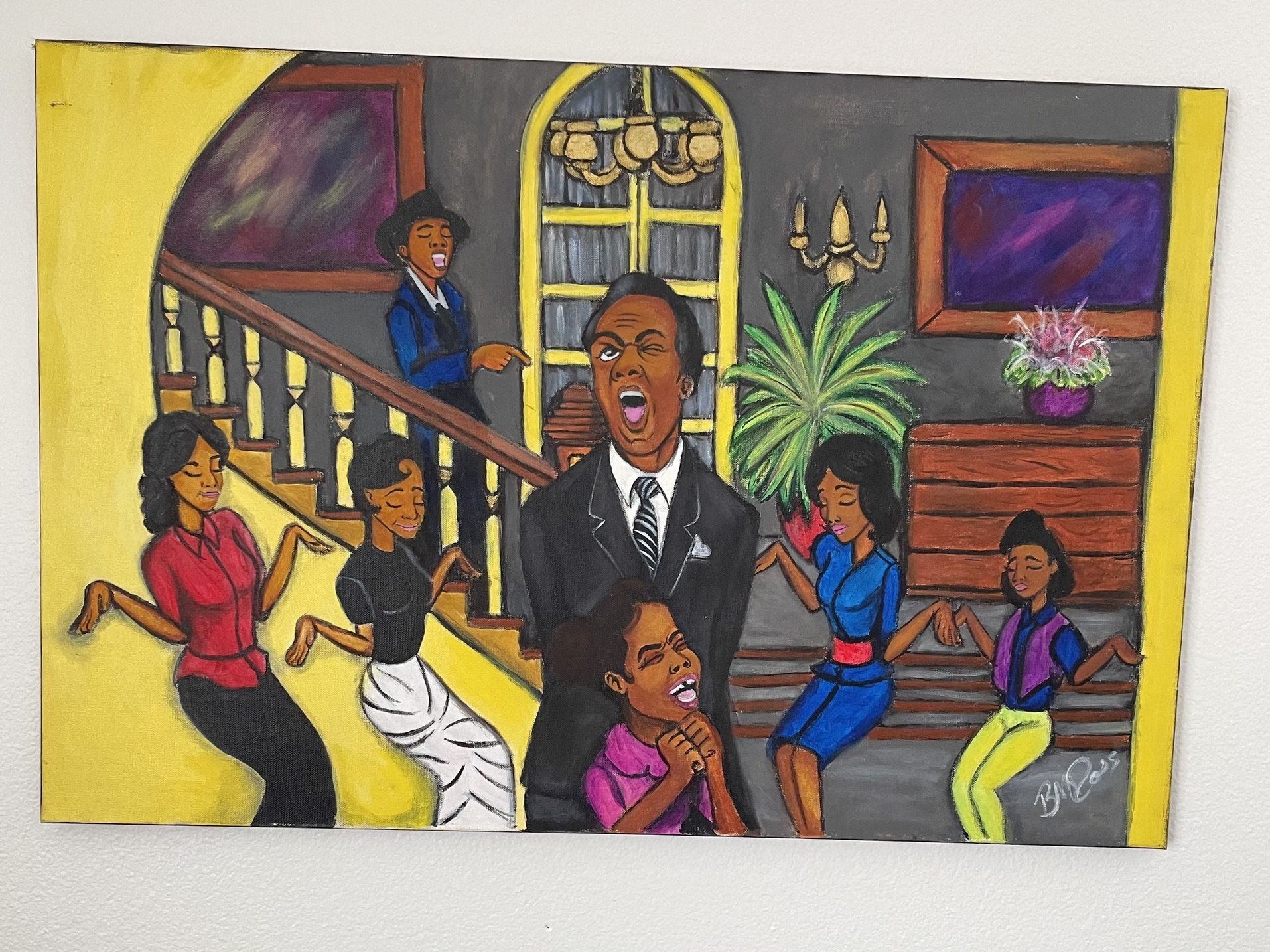The Cosby Show Scene 24X36 Original Painting
