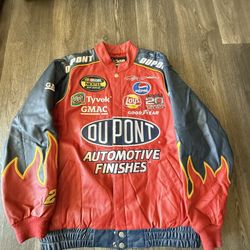 VTG Jeff Gordon NASCAR 24 Dupont Hamilton Racing Leather Race Jacket 