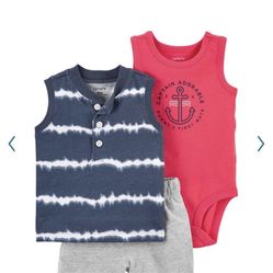 Baby Boy Carter's Tie-Dye Bodysuit, Top & Shorts Set 18m