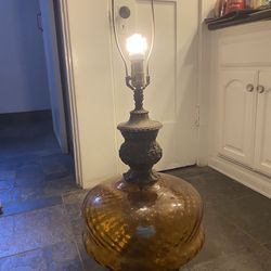 Glass amber lamp