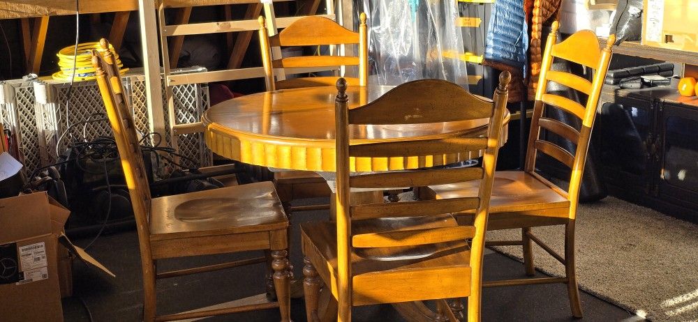 Vintage Wood Farm Kitchen Table 