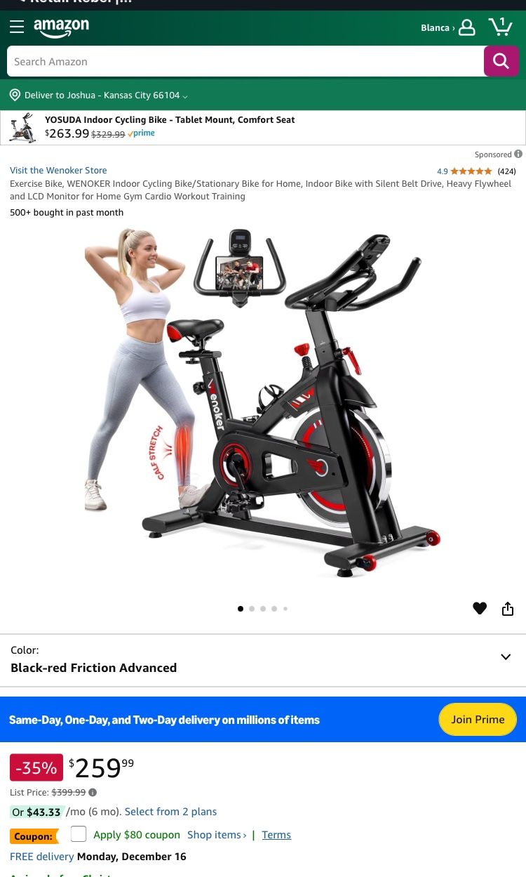 Exercise Bike WENOKER Indoor Cycling Bike