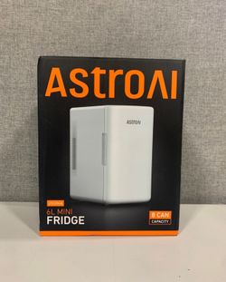 AstroAI Mini Fridge 2.0 Gen, 6 Liter/8 Cans Makeup Skincare Fridge 110V AC/ 12V DC Portable Thermoelectric Cooler and Warmer Little Tiny Fridge for Be