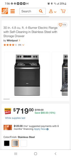 New Whirlpool Electric Stove 
