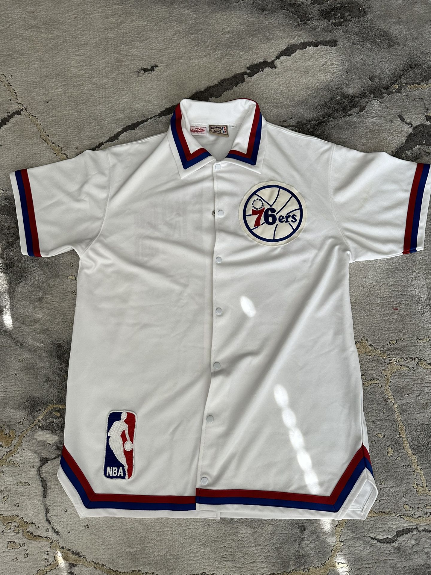 Philadelphia 76ers Authentic Mitchell Ness Shooting Shirt XXL