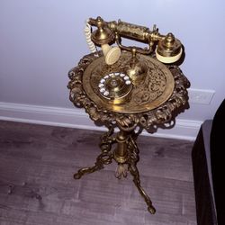 Vintage Brass Rotary Telephone