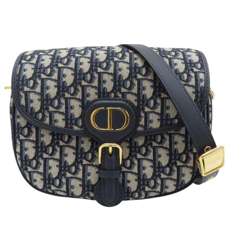 DIOR Oblique Bobby Shoulder Bag Canvas Blue