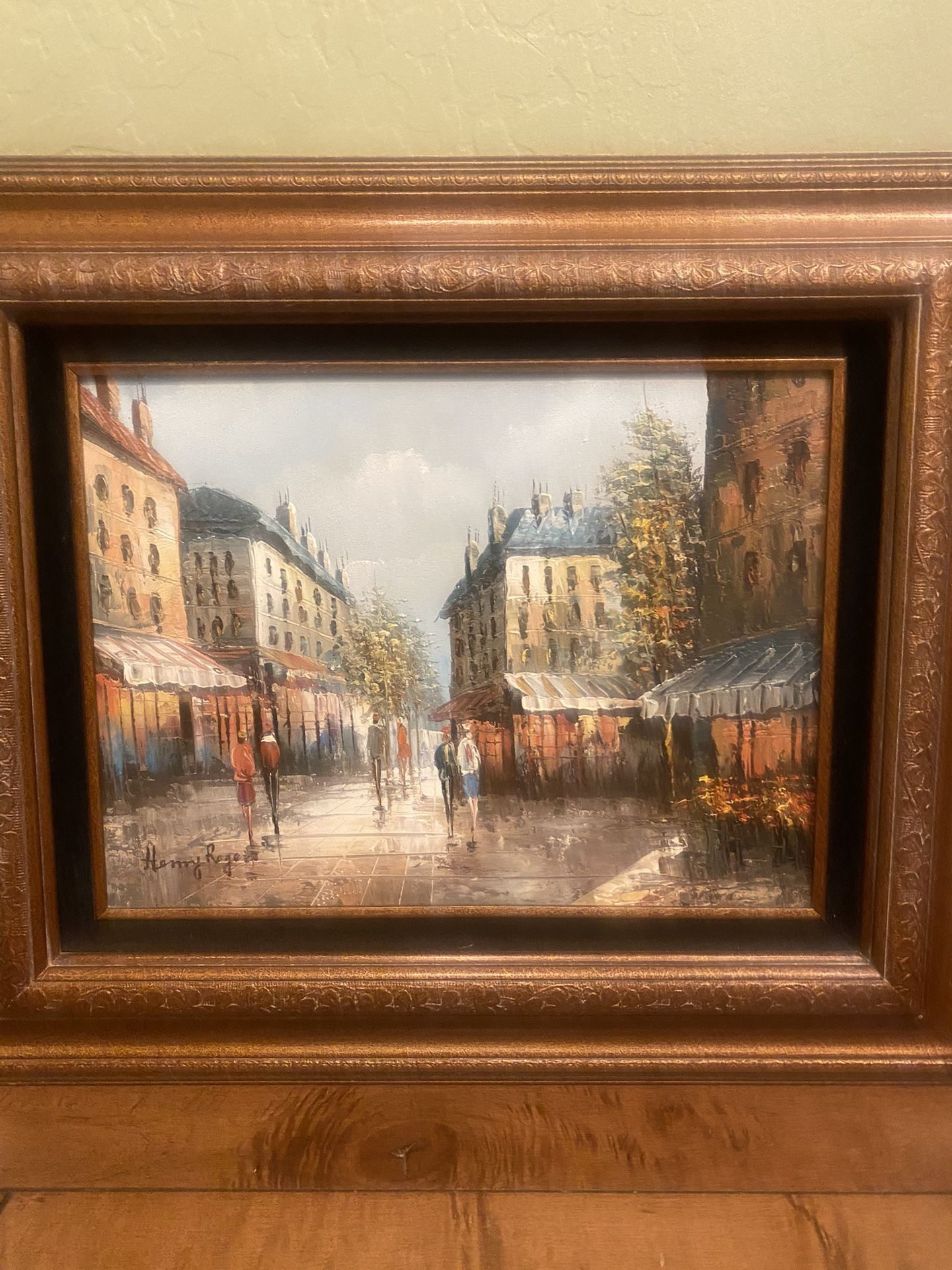 ORIGINAL Henry Rogers PARIS FRANCE OIL PAINTING. Gorgeous Wood Frame.