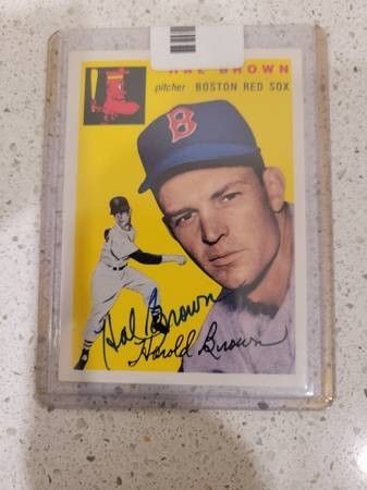 Signed 1954 Topps Baseball #172 Hal Brown Boston red Sox