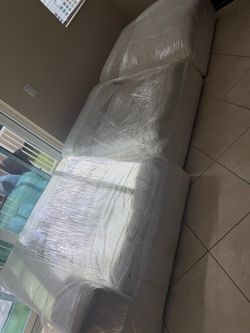 White couch sofa sectional deep cushions