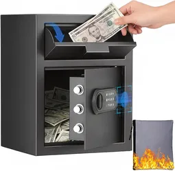 BlackSmith 2.0 Cuft Biometric Depository Safe for Business, Fingerprint Cash Drop Safe