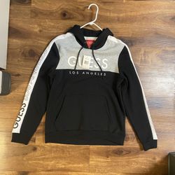 Brand New Men’s Guess brand Black and Gray Hoodie Up For Sale 