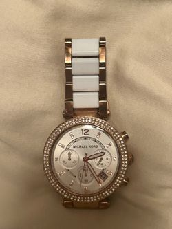 Michael Kors Rose Gold & White Watch MK5774