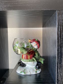 Christmas tree snowman candle holder holiday decorations