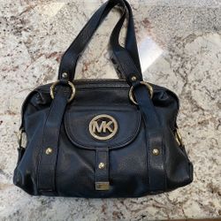 Authentic  Black Leather Michael Kors Handbag
