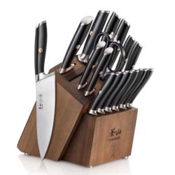 Cangshan L Series 17-Piece German Steel Forged Knife Set, 1026795 (Black)