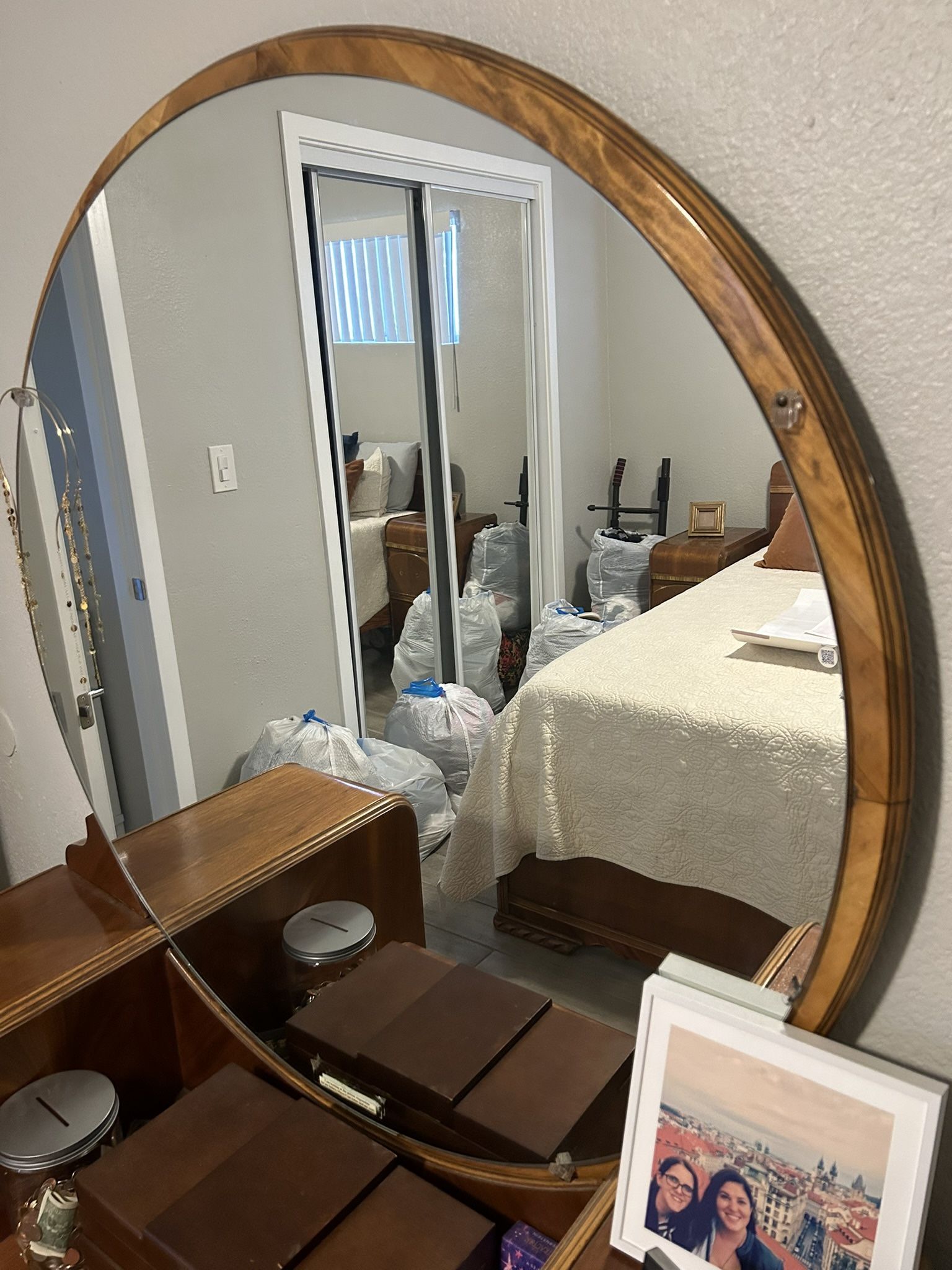 1940s Waterfall Dresser + Vanity Bench