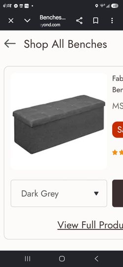 43" Grey Storage Ottoman