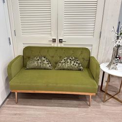 Small Velvet Couch, 55" Accent Sofa, Mid Century Modern Velvet Fabric Couch, D-33